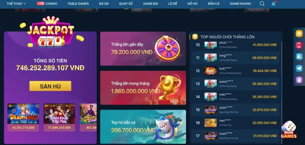 Giao diện ứng dụng playiwin trên di động